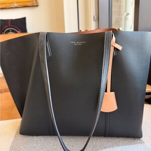 Tory Burch Black and Tan Tote Bag